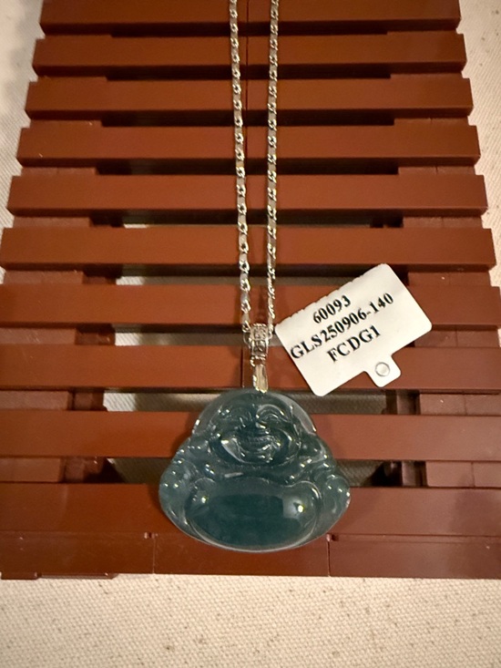Jade Jewelry - Jade Buddha Pendant Necklace in Teal